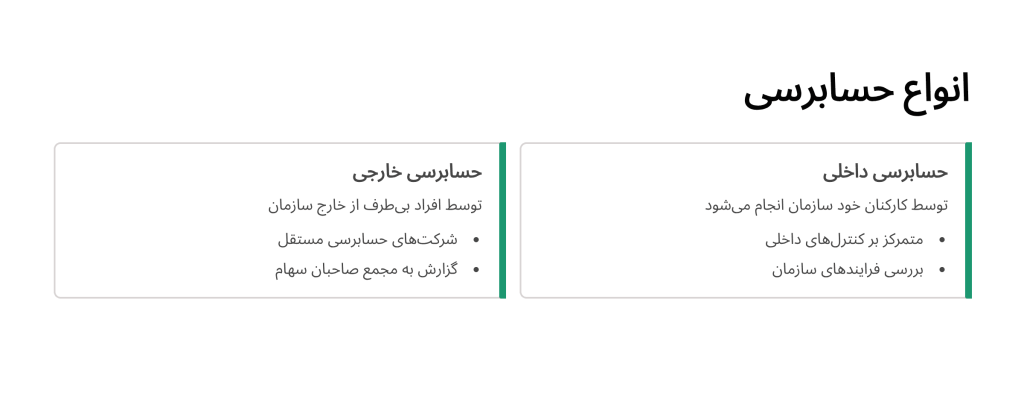 انواع حسابرسی