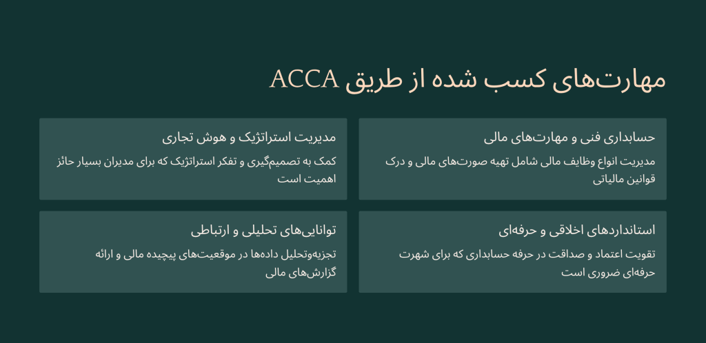 مهارت‌های کسب شده از طریق ACCA