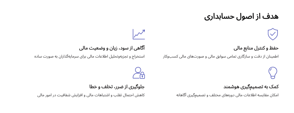 هدف از اصول حسابداری