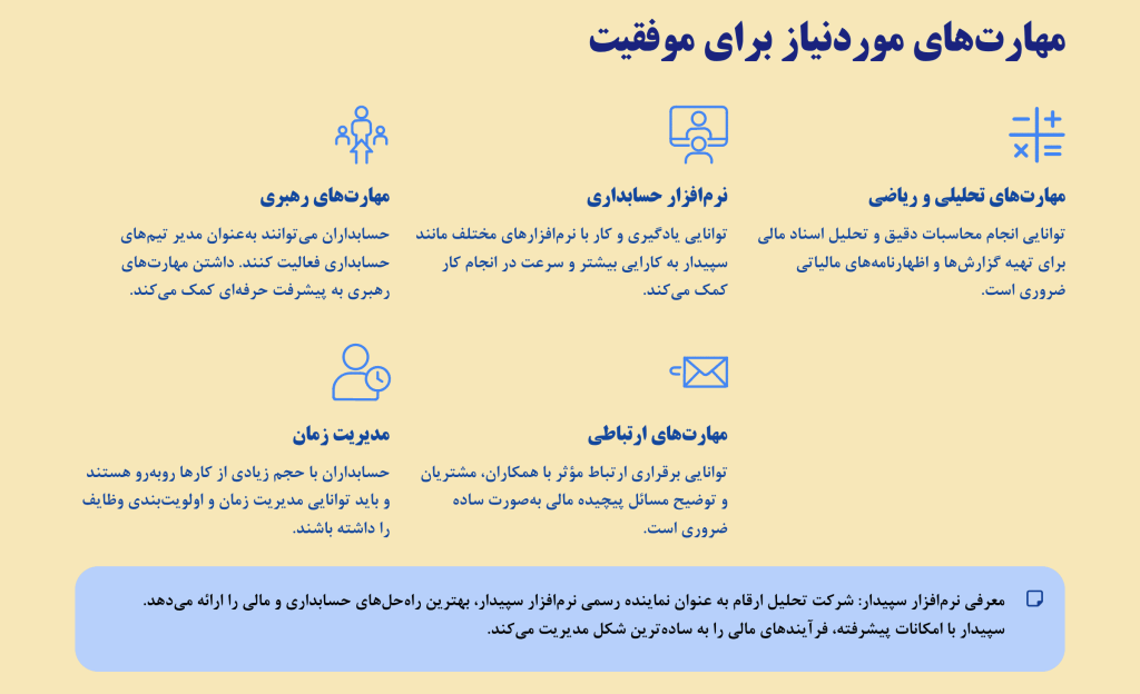 مهارت‌های موردنیاز برای موفقیت در حسابداری